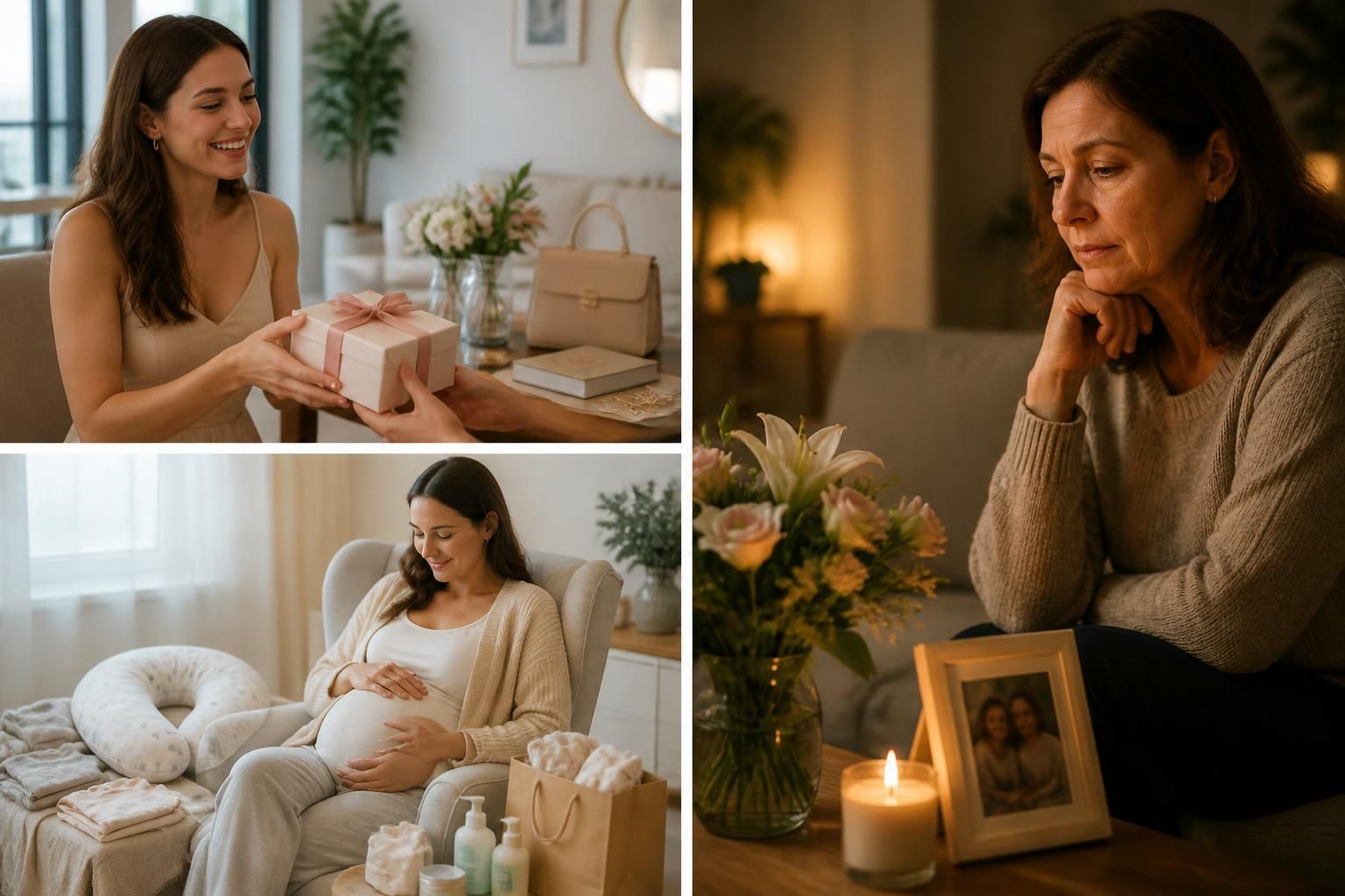 découvrez des idées de cadeaux pour une amie adaptées à son âge, sa grossesse ou pour lui apporter du réconfort après un deuil.