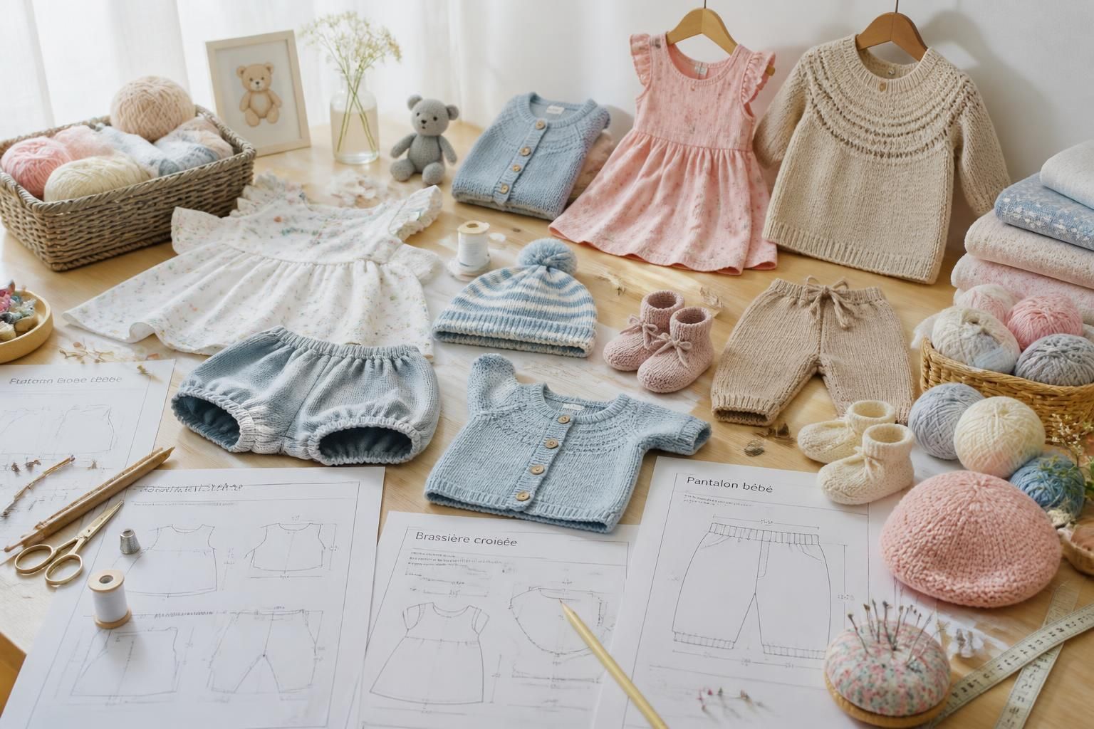 découvrez notre sélection gratuite de patrons pour bébé, incluant des modèles de couture et de tricot pour filles et garçons, parfaits pour créer des vêtements uniques et faits main.