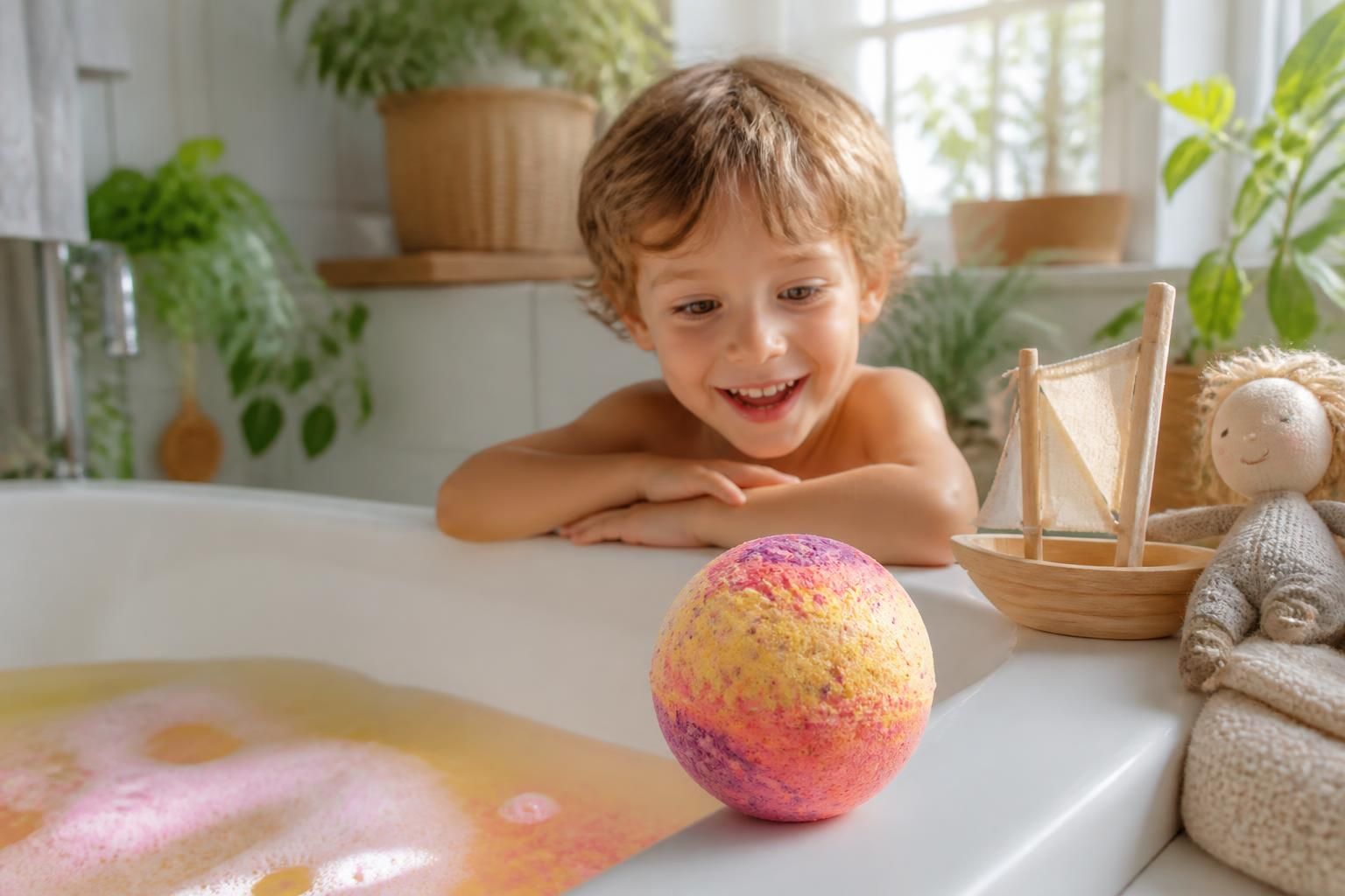découvrez notre boule de bain enfant avec surprise, un cadeau naturel et bio qui émerveille et amuse les petits tout en prenant soin de leur peau.