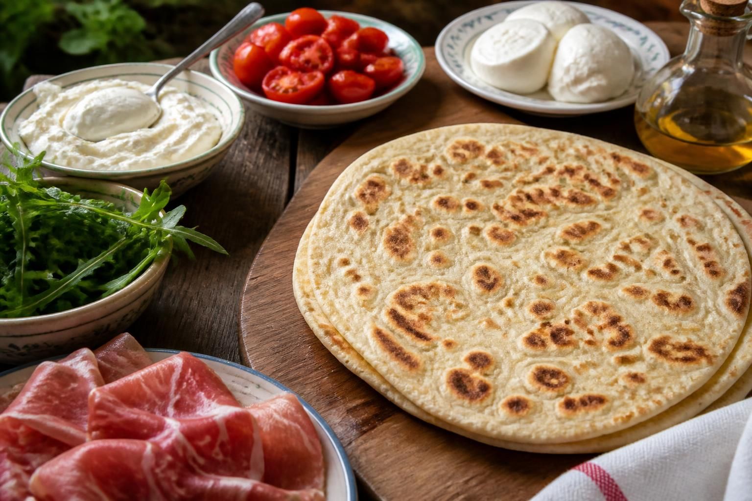 découvrez la recette traditionnelle de la piadina italienne, accompagnée de garnitures typiques pour savourer ce délice authentique de l'italie.