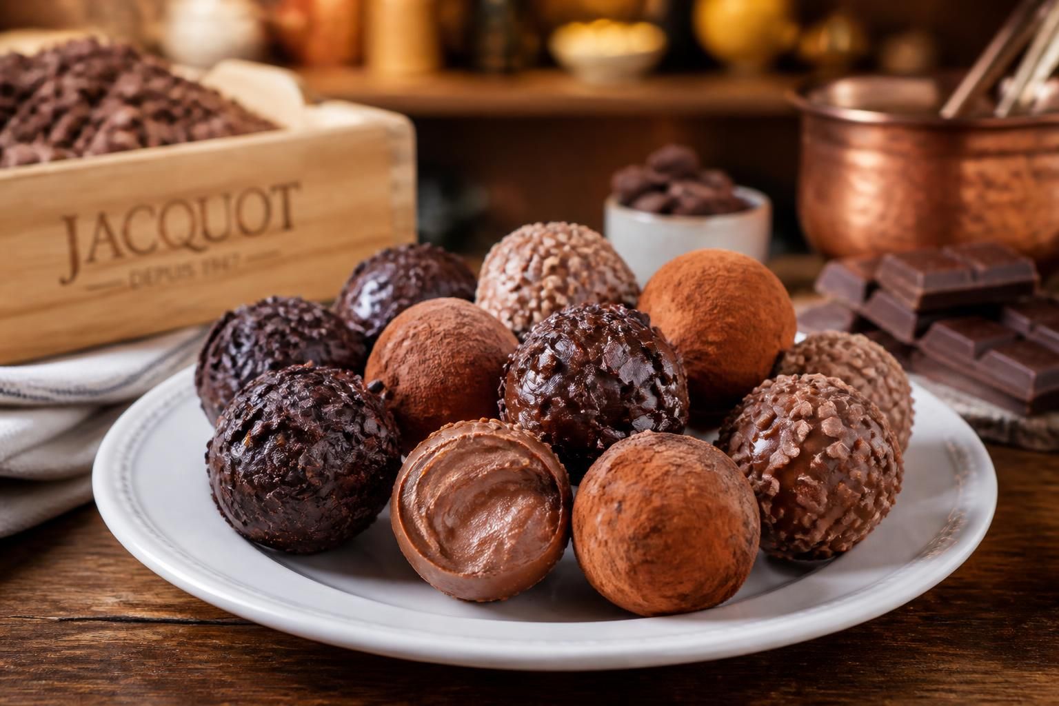 découvrez les délicieuses recettes et spécialités jacquot de boules crème au chocolat noir et lait, pour un plaisir gourmand à partager.