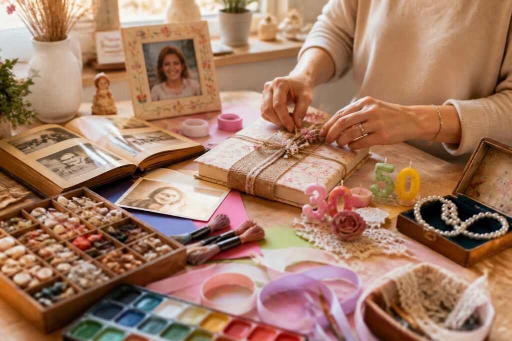 découvrez des idées de cadeaux d'anniversaire originaux à fabriquer vous-même, adaptés à l'âge de votre maman pour lui offrir un présent unique et personnalisé.