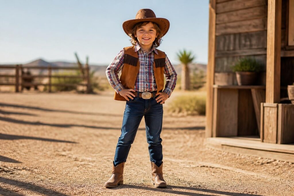 découvrez notre costume cowboy enfant pas cher, conçu pour filles et garçons. parfait pour les fêtes et déguisements, confortable et de qualité.