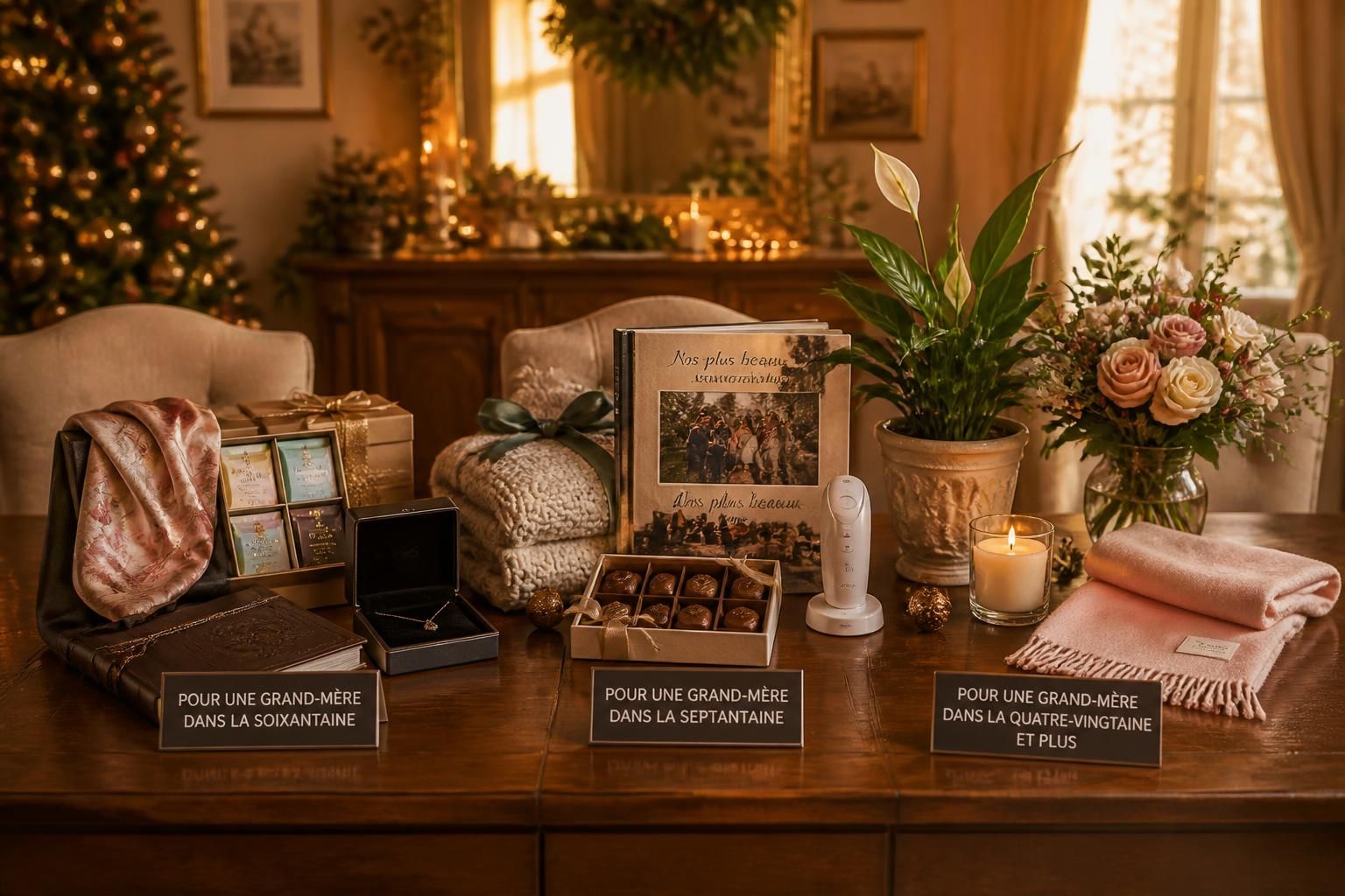 découvrez des idées cadeaux originales et adaptées à l'âge de votre grand-mère, parfaites pour noël et ses anniversaires. trouvez le présent idéal pour lui faire plaisir à chaque occasion.
