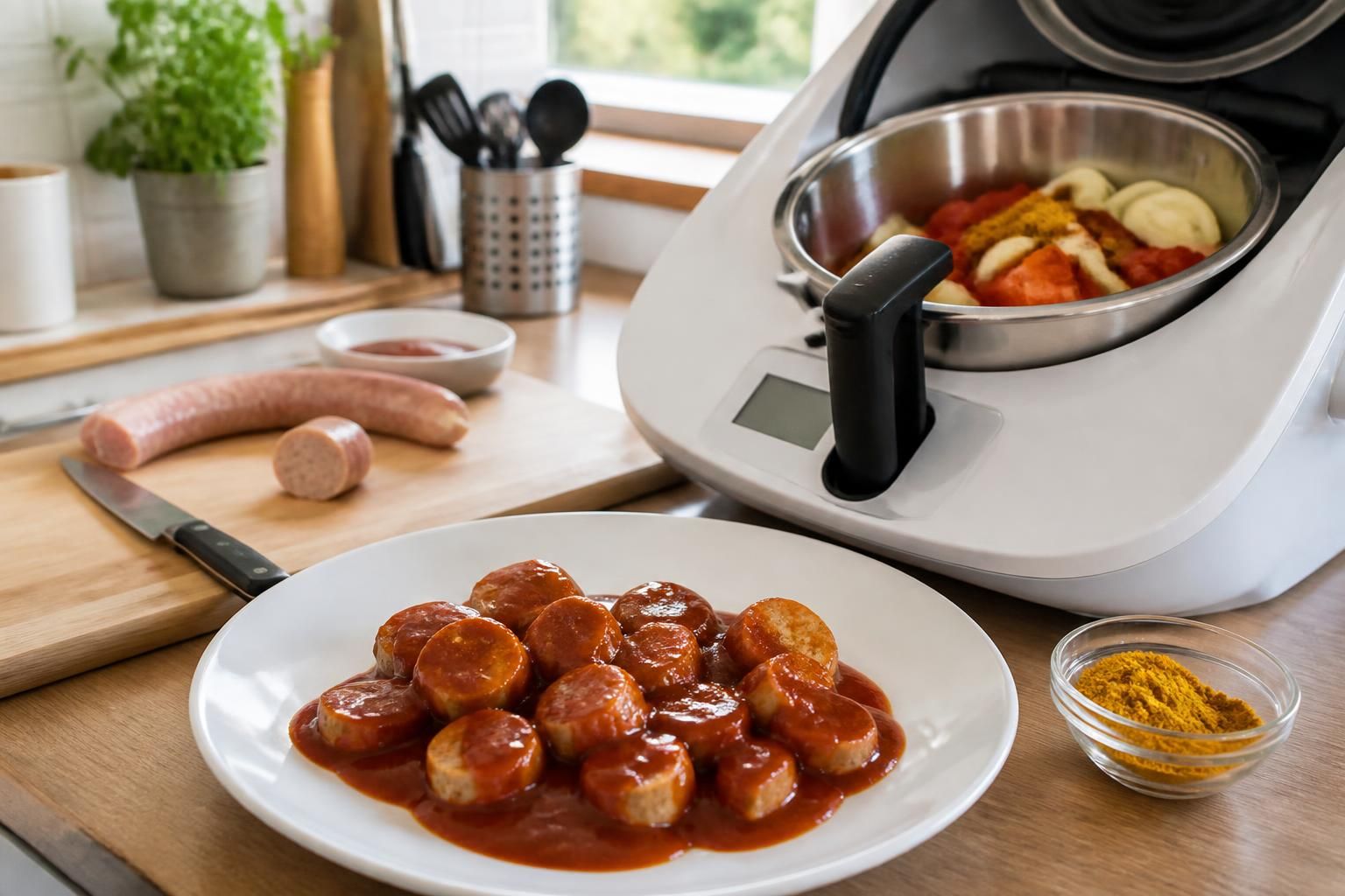 découvrez notre recette facile de currywurst, à préparer simplement avec ou sans thermomix. un plat savoureux et rapide pour tous les amateurs de cuisine allemande !
